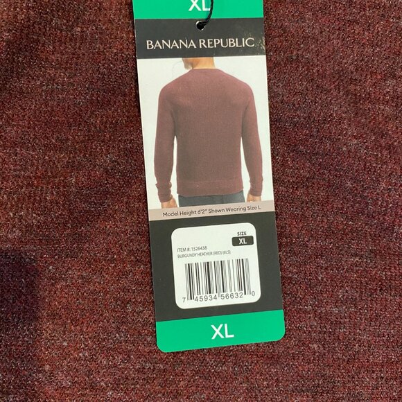 Banana Republic Men’s Soft Brush Waffle Knit Crew Pullover Red XL NWT - Picture 6 of 10